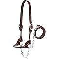 Weaver Livestock Dairy/Beef Rounded Show Cattle Halter, Adjustable, Modern Style Cow Calf Halter, Livestock Handling Equipment for Showing, Brown