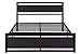 SHA CERLIN Queen Size Bed Frame with Modern Headboard, Heavy Duty Platform Metal Base with Square Footboard and 13 Strong Slats Support, No Box Spring Needed, Black