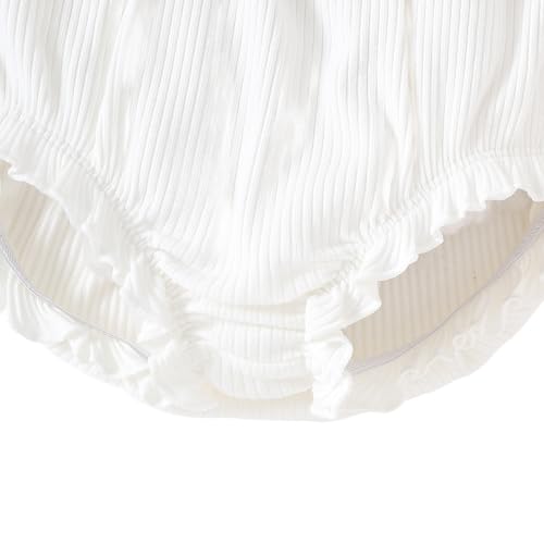 image for SOBOWO 3-Pack Bloomers for Baby Girls Diaper Covers Ribbed Ruffle Soli