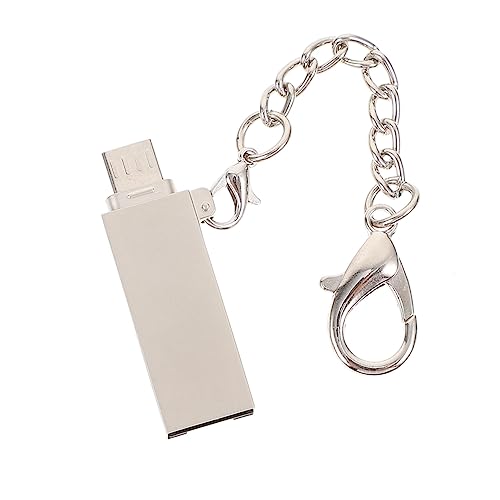 Hemobllo 1 Pieza Convertidor de Datos Adaptador Lector USB Lector de microtarjetas Lector de Memoria Lector microusb Lector portátil aleación de Aluminio Plata