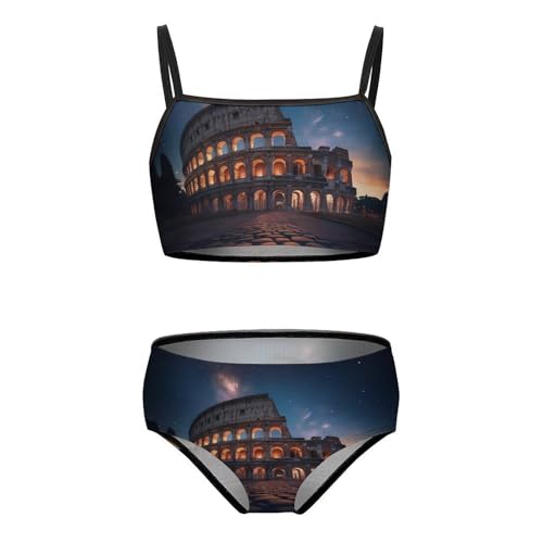 Roman COLOSSEUMES Prints Girls Bikini Swimsuit Two Piece Bathing Suit Beach Swimwear