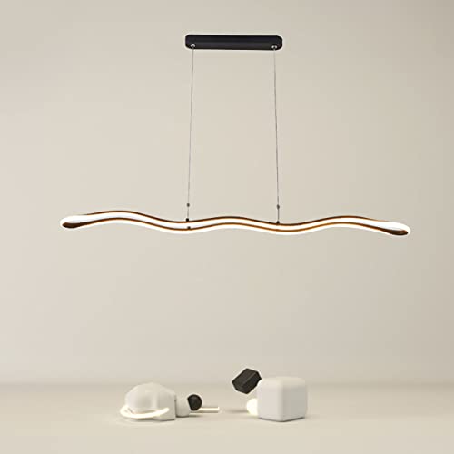 Suspension LED table à manger moderne dorée spirale de 80cm de long réglable avec télécommande