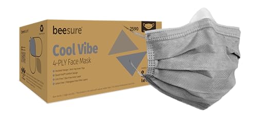 BeeSure BE2590 Cool Vibe Face Mask, Grey (Box of 50)