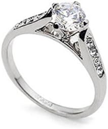18k White Gold Plated Solitaire Round Swarovski Cubic Zirconia Crystal Engagement Ring (6)