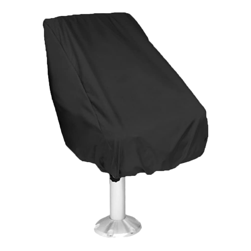 COOSOO Boat Seat Cover 1 Pack Waterproof Outdoor Captain's Chair Cover Heavy Duty 420D Boat Bench Seat Cover Weather Helm Chair Protective Black