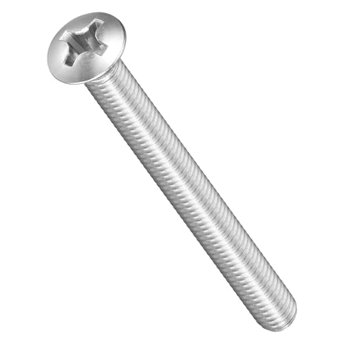 Image of METALLIXITY Semi-Countersunk Oval Head Machine Screws (M6-1x60) 25Pcs, 304 Stainless Steel Phillips Cross Recessed Machine Screw Bolts - for Furniture Assembly DIY Projects, Silver