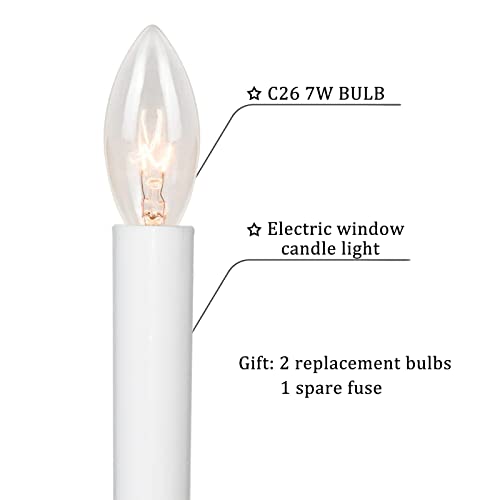 Sunsgne Electric Window Candle Lamp With Golden Plated Base, Set Of 4 Plug In Electric Candle Lights Christmas Window Candles With 7 Watt C26 Clear Light Bulbs thumb #1