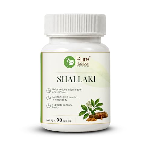 Image of Pure Nutrition Shallaki Tablets | Shallaki Pain Relief Tablets | Boswellia Herbal Supplement for Joint Health, Mobility & Active Lifestyle Support | Shallaki Guggul Ayurvedic Formula - 250mg 90 Tabs