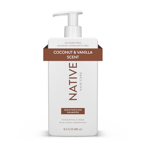 Native - Shampooing Femme et Homme - Parfum Naturel - Odeur Coco et Vanille - Shampoing Hydratant - Donne aux Cheveux Secs un Éclat Doux et Sain (487 ml)