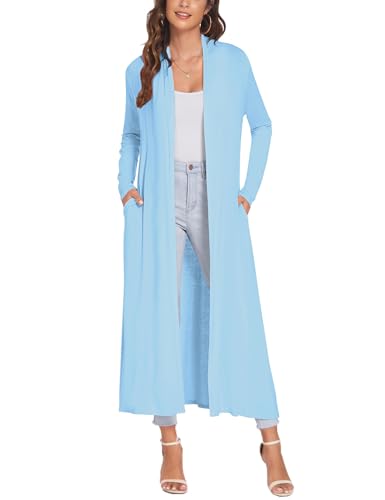 Image of Bluetime Women Floor Length Open Front Cardigan