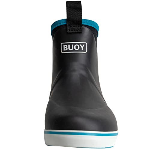 Image of Women's Waterproof Ankle Rain Boots, Rubber Deck & Fishing Boots | Neoprene Lining, EVA Foam Insole, Slip-Resistant Non-Marking Outsole for Comfortable Traction on Boats, Farms & Wet Ground