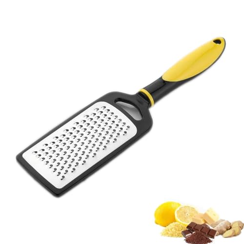 Image of SIGNAMIO Hand Kadukas Cheese Grater and Vegetable Shredder for Kitchen Stainless Steel Ginger Crusher, Carrot Grater, Garlic Slicer with Protective Cover (Yellow)