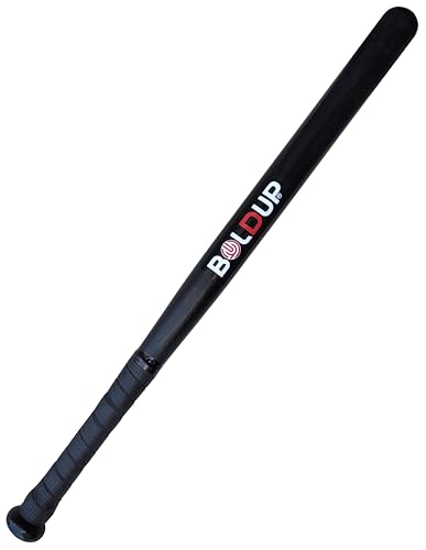 Image of Wooden Baseball Bat | Solid Wood | Durable Full-Size Baseball Bat with Anti-Slip Grip (Black1 PC)