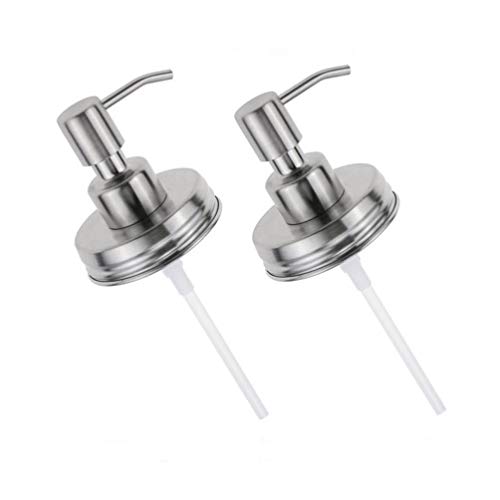 TOPBATHY Stainless Steel Pump Head Soap Dispenser Dispenser Lids for Mason Jars in Your Bathroom for Easy Soap Distribution