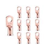 10pcs Purple Copper Terminal Lugs 2 AWG Battery Cable Tubular Lug Ring Terminal Connectors (2 AWG - 3/8'' Ring)