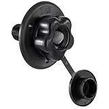 RecPro RV City Water Fill Inlet | Plastic Flange with Check Valve | Camper | Trailer | Marine (Black) | Made in USA