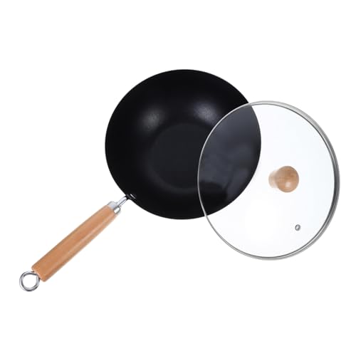 Sartén de Hierro Antiadherente con Tapa y Mango de Madera miniatura 1