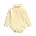 Pagliaccetto Neonato a Collo Alto Body Neonato a Manica Lunga Tinta Unita Inverno Autunno Primavera (Giallo, 12-18 Mesi)