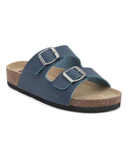 Image of HF JOURNEY Women's Cork Footbed Sandal,Slip On Entry,(Size 36-41) PU, Casual Lounging Slipper, EVA Sole, Flat Heel, Amelia 2.0