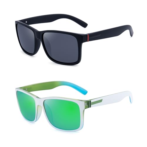 LECKIRUT Vintage Polarized Sunglasses 2-Pack