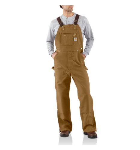 Carhartt Men's Loose Fit Firm Duck Bib Overall, Carhartt Brown, 34W x 30L