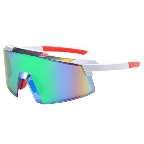 RTESDCN Gafas de Sol for Deportes al Aire Libre y Ciclismo - Diseño ergonómico a Prueba de Viento for Ciclismo, Running y Senderismo - Protección UV for Hombres y Mujeres(White/Green)