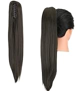 Gairyan Clip in Ponytail Hair Extensions 21 inch Ponytail Extension Long Straight Pony Tails Claw...
