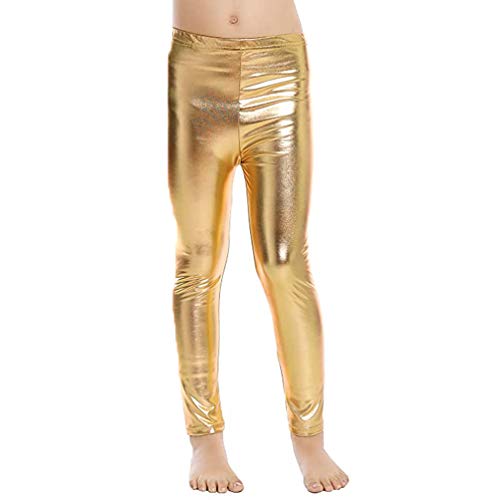 Kids Toddler Girls Faux Leather Pants Shiny Strech Leggings Tights