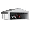 20x20 Metal Carport, Heavy Duty Car Carport Canopy, Galvanized Steel Roof Car Tent Garage, CarPorts with Removable Sidewalls