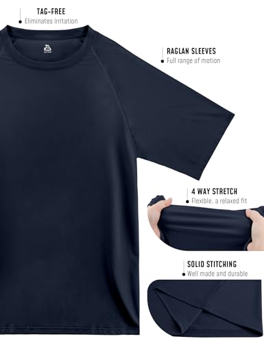 Rash Guard for Men Swim Shirts Short Sleeve UV Sun Fishing Shirts Sun Protection Swimming Water T-Shirt Mens Clothes Workout Rashguard Athletic Tee Dark Blue L4