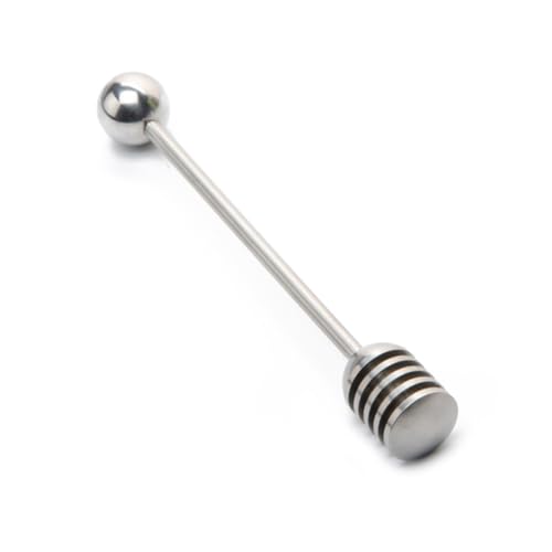 Honey Stirrer Round Beads Wand Honey Mini Honey Mini Stirrer Stirrers Syrup Honey Stainless Steel Honey Stir Sticks Syrup Stirrer Honey Stirring Spoon Silver re-usable OFFSCH