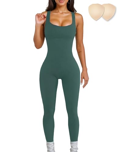 Merlvida Combinaison Femme Sport Sans Couture Jumpsuit Fitness Ajusté et Élastique Skinny Une Pièce Tenue Sportive Sexy Gym Survêtement Pour Sports Yoga...