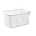 Acan Tradineur - Cesta Colada Rectangular 35 litros Estilo Mimbre Color Blanco 53,5 x 36 x 26,5 cm pongotodo de plástico