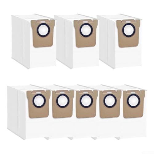 Besttoolifes Paquete de 8 bolsas de repuesto para aspiradora robot H40 y OV51, capacidad de 3,5 L, bolsas de filtro de fibra fundida resistentes al desgarro para vaciado automático