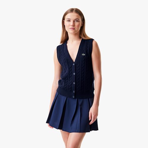Lacoste x Bandier Women's Sleeveless Cashmere Cardigan2