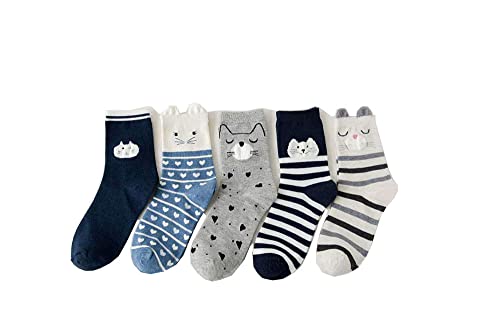 Zaxgf Chaussettes Fantaisie Femmes Chien Chat Chaussettes, Chaussettes Mignonnes avec Motif de Dessin Animé, Chaussettes Doux en Coton pour Femmes Filles,chat d'amour Cover