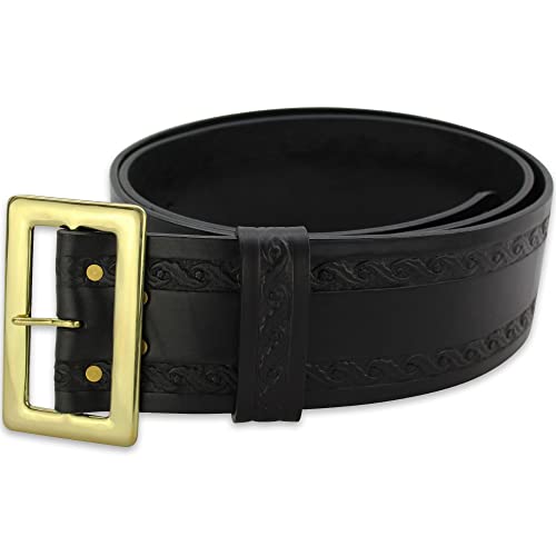 Bullhide Belts Black Real Leather Santa Claus Belt 3.50” Wide