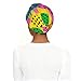 Pre-Tied Headscarf Hat for Streetwear Beach, Women Ladies 80S 90S Fashion Style Geometric Colorful Art Headgear Elastic Sleep Hats, Black Women Headwrap