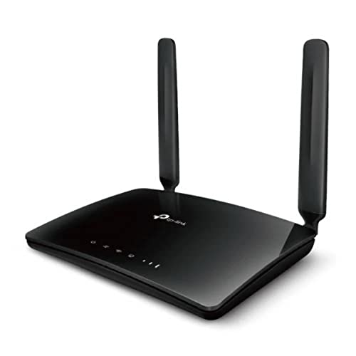 TP-Link TL-MR6400 300 Mbps 4G Mobile Wi-Fi Router, SIM Slot Unlocked, No Configuration Required, Removable External Wi-Fi Antennas, UK Plug, Black, N3