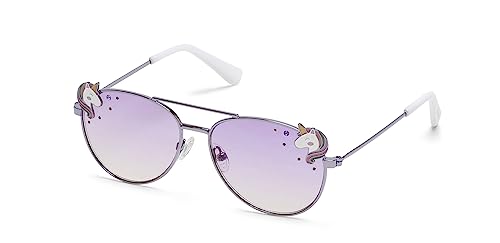 Skechers Women's SE9099 Pilot Sunglasses, Shiny Lilac/Gradient Blue, 50/13/135