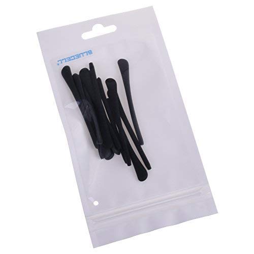 BLUECELL 6pairs Silicone Eyeglass End Tips Ear Sock Pieces Tube Replacement for Thin Metal Eyeglass Legs (Black + Gray) - Thumbnail 6