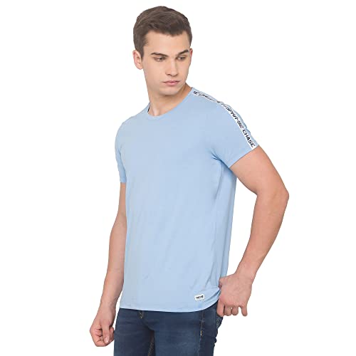 Image of spykar Men's Cotton Blend Slim T-Shirts