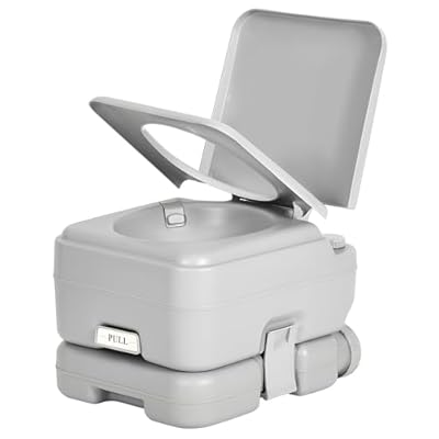 YITAMOTOR Portable Toilet Travel RV Potty, 3.17 Gallon Detachable Waste Tank for Effortless Cleaning, T-Type Water Outlets, Handle Flush Pump, for Camping, Boating, Hiking, Trips