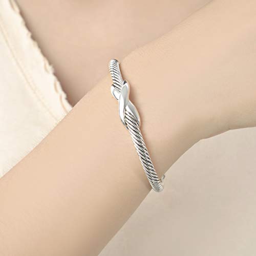Image of UNY Jewel Bracelet Designer Brand Inspired Women Jewelry 4.5mm Thin Twisted Cable Wire Bangle Gem Stone Christmas Day Gift