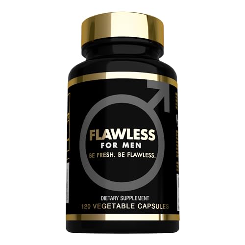 FLAWLESS FOR MEN: Be Ready Male Fiber Supplement | Support Gut Health with Psyllium Husk, Flax & Chia Seeds for Relief of IBS Symptoms | Digestive Cleanliness | 120 Vegan Capsules