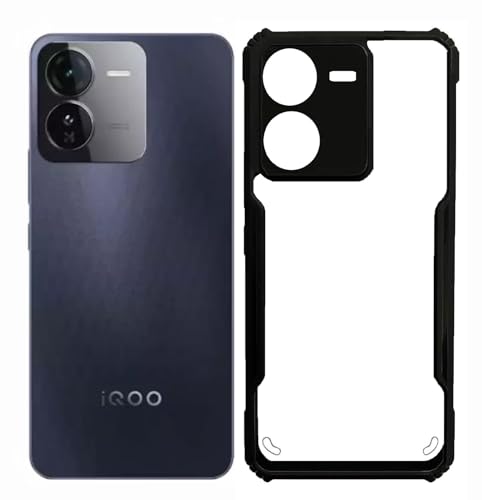 Image of Transparent Hard Back Cover case Mobile Cover for IQOO Z9 5G - Transparent Grip Case /Shockproof Corners with Camera Protection