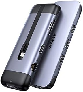 UGREEN USB C Hub 9 in 1 USB Type C HDMI Multiport Adapter Dock with 4K HDMI VGA Gigabit Ethernet PD Charging 3 USB 3.0 Ports SD Card Reader Compatible for MacBook Pro Air 2020 2019 2018 Dell XPS