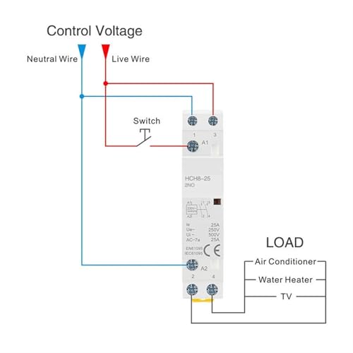 Contacteur modulaire 16A avec interrupteur manuel 4NO - 4