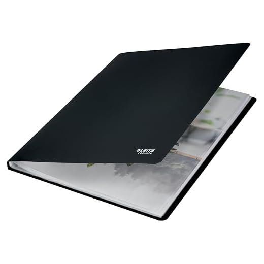 Leitz A4 Sichtbuch, Inkl. 40 eingebundener Klarsichthüllen für 80 Blatt, 100% recyclebar, Umweltfreundlich, Recycle-Serie, Schwarz, 46770095