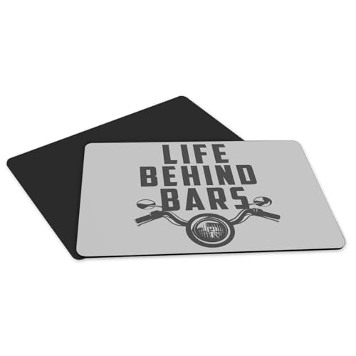 Sets de table en caoutchouc gris Life Behind Bars grand format résistant